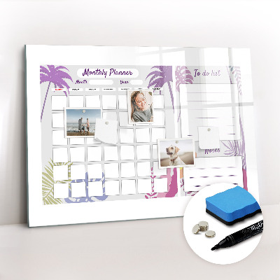 Magnetic erase board Monthly planner