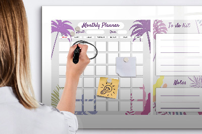 Magnetic erase board Monthly planner