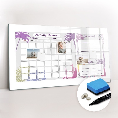 Magnetic erase board Monthly planner