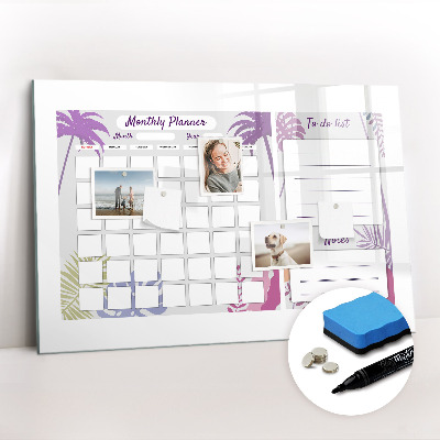 Magnetic erase board Monthly planner