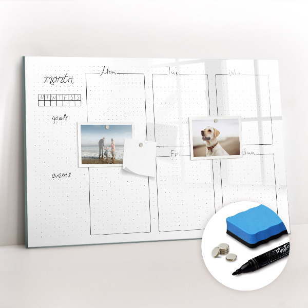 Magnetic writing board Weekly plan