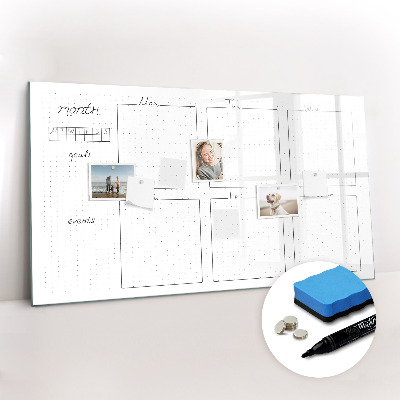 Magnetic board for writing Weekly plan