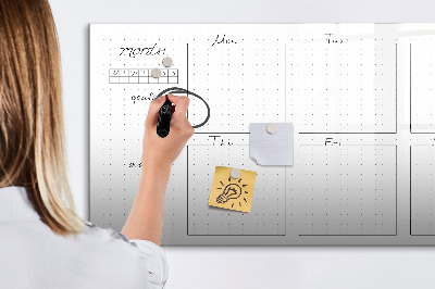 Magnetic board for writing Weekly plan