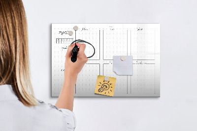 Magnetic writing board Weekly plan