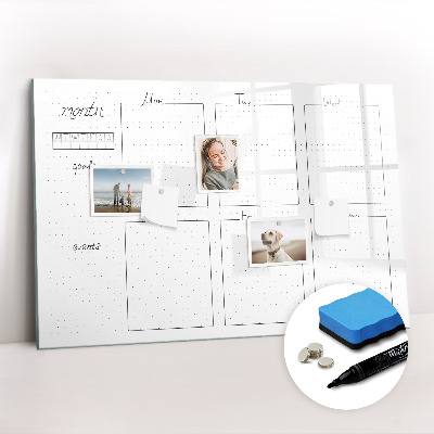 Magnetic board for writing Weekly planner