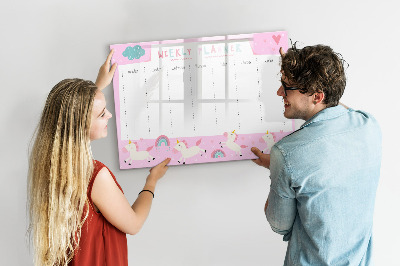 Magnetic writing board with marker Weekly planner for kids