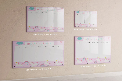 Magnetic writing board with marker Weekly planner for children