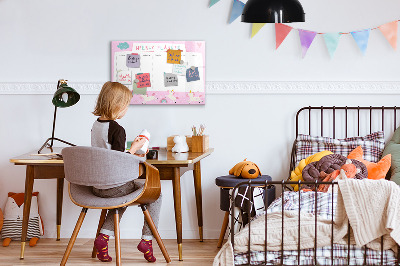 Magnetic writing board with marker Weekly planner for children