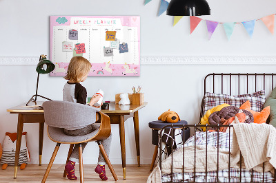 Magnetic writing board with marker Weekly planner for kids