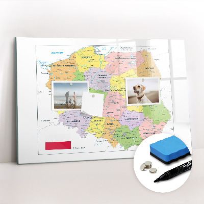 Magnetic erase board Map of Poland