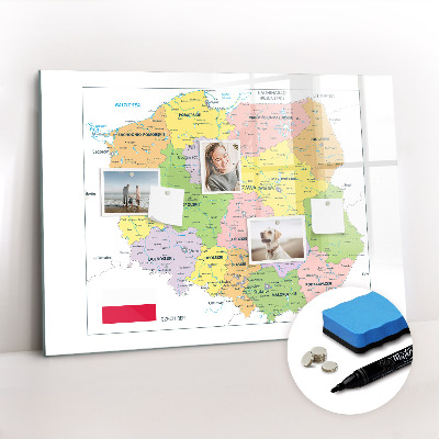 Magnetic writing board Map of Poland