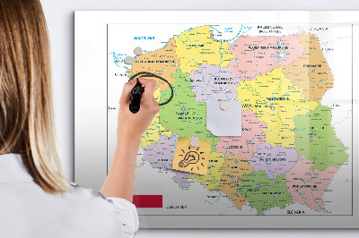 Magnetic writing board Map of Poland