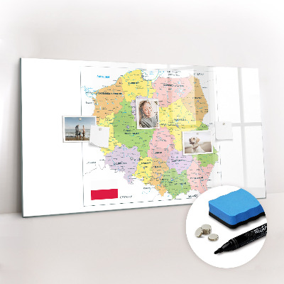 Magnetic erase board Map of Poland