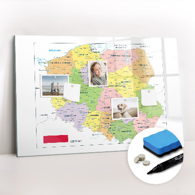 Magnetic erase board Map of Poland