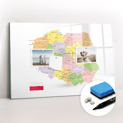 Magnetic writing board Map of Poland