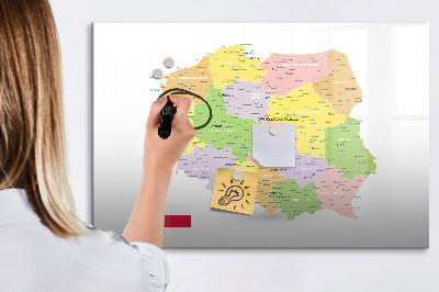 Magnetic writing board Map of Poland