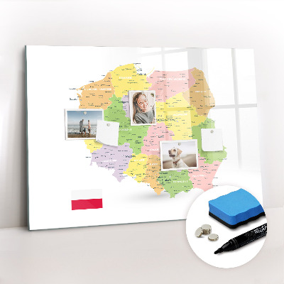 Magnetic writing board Map of Poland