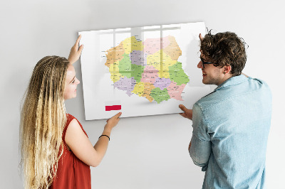 Magnetic writing board Map of Poland