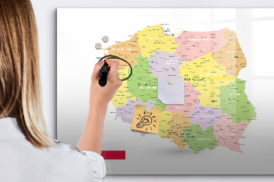 Magnetic writing board Map of Poland