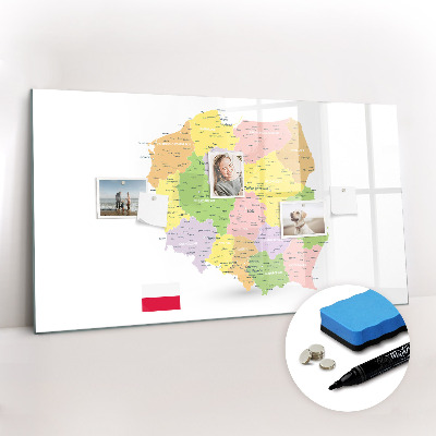 Magnetic writing board Map of Poland