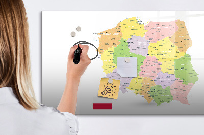Magnetic writing board Map of Poland