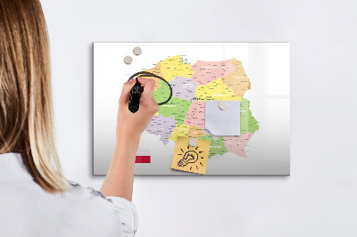 Magnetic writing board Map of Poland
