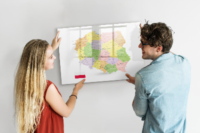 Magnetic writing board Map of Poland