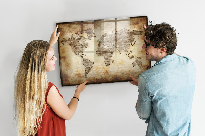 Magnetic board for drawing Old World Map