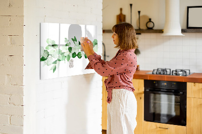 Magnetic drawing board A branch of a plant