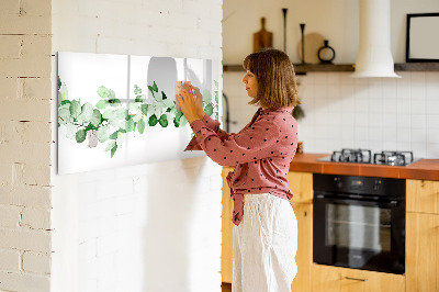 Magnetic erase board A branch of a plant