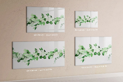 Magnetic erase board A branch of a plant