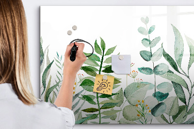 Magnetic writing board Watercolor leaves