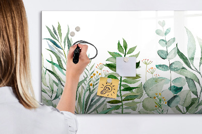 Magnetic writing board Watercolor leaves