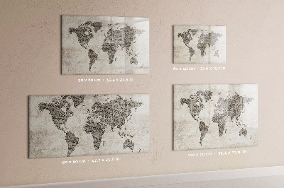 Magnetic erase board World map newspaper