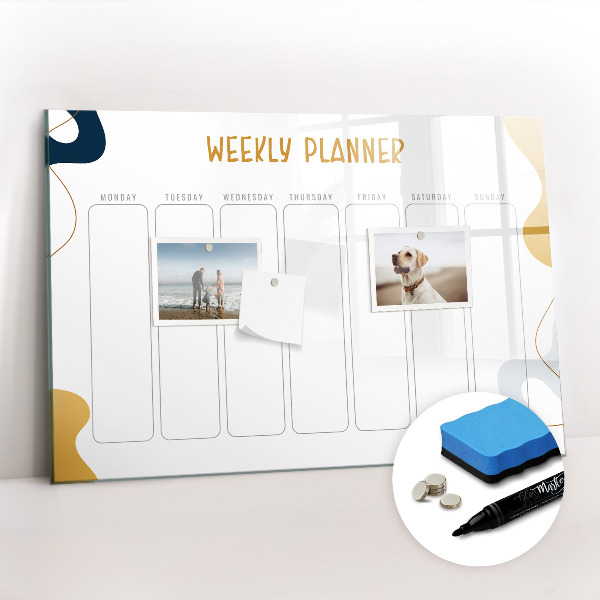 Magnetic writing board Weekly planner