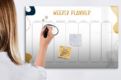 Magnetic writing board Weekly planner