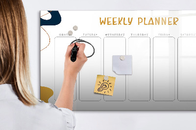 Magnetic writing board Weekly planner