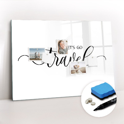 Magnetic writing board The inscription travel