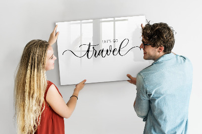 Magnetic writing board The inscription travel