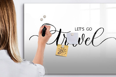 Magnetic writing board The inscription travel