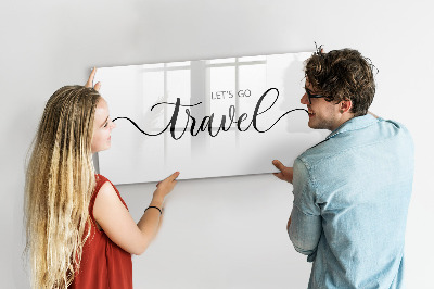 Magnetic writing board The inscription travel