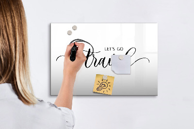 Magnetic writing board The inscription travel