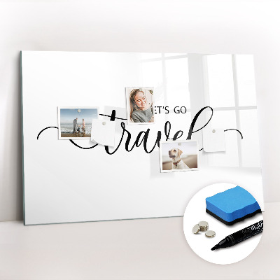 Magnetic writing board The inscription travel