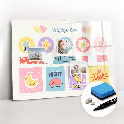 Magnetic erase board School planner