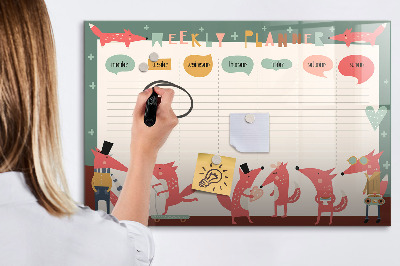 Magnetic writing board Weekly planner for kids