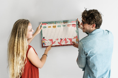 Magnetic writing board Weekly planner for kids