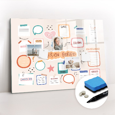 Magnetic drawing board Colorful vision board