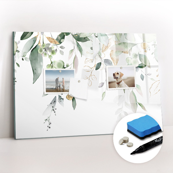 Magnetic erase board Leaves nature plants