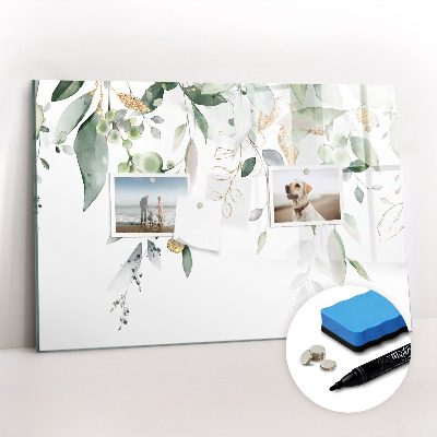 Magnetic erase board Leaves nature plants