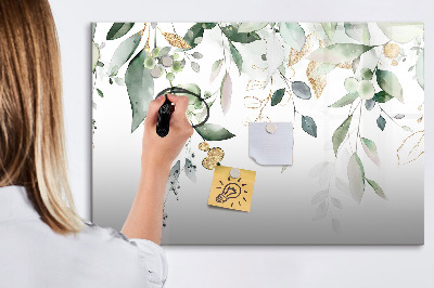 Magnetic erase board Leaves nature plants
